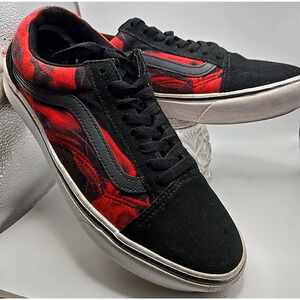 Vans Comfy Cush Old Skool After Dark Black Red Lace Shoes 7.5 Mens/9 Womens